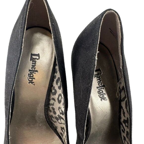 Limelight High Heels Black Classic Pumps Size 9 Rounded Square Toe Microsuede - Picture 9 of 10